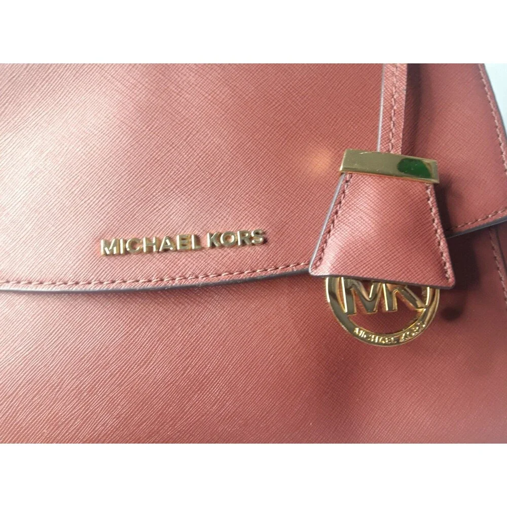 Michael Kors Women's Ava Top Handle Leather Satchel Reddish Brown Handbag